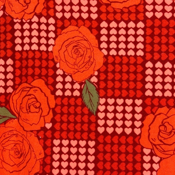 LuLaRoe Valentine’s Day Heart Rose Printed Comfy High Rise Lounge Pants Leggings - Picture 4 of 9